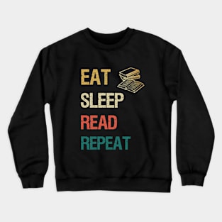Eat sleep read repeat Crewneck Sweatshirt